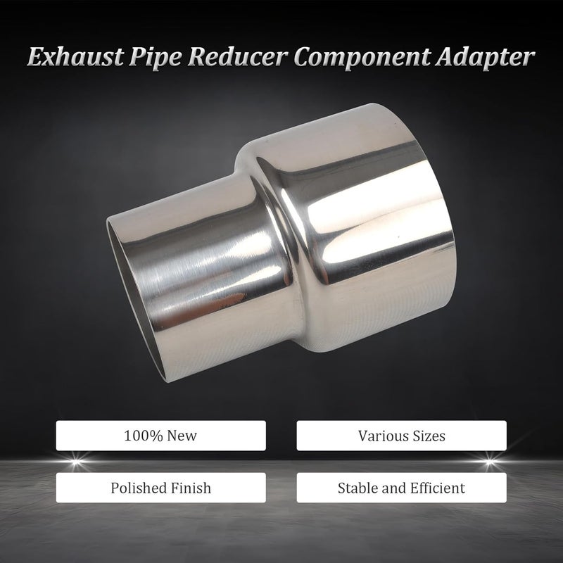 SSN Exhaust Pipe Reducer Component Adapter 2.25 Inch ID to 3.0 Inch OD Polished 304 Stainless Steel Universal ID 2.25" to OD 3.0" Exhaust Pipe Reducer Adapter 4 Inch Length-Pair - Image 5